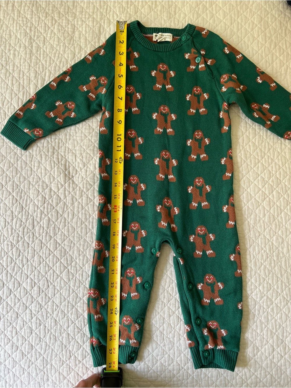 Mónica + Andy Sweater Romper Joyful Gingerbread, 18-24 months, Christmas holiday - Picture 3 of 3